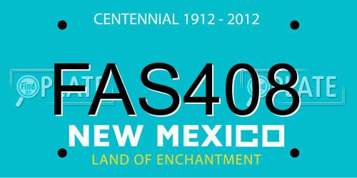 FAS408 New Mexico License Plate