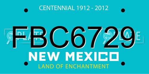 FBC6729 New Mexico License Plate