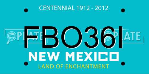 FBO36I New Mexico License Plate