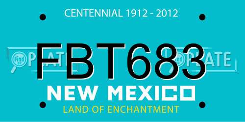 FBT683 New Mexico License Plate