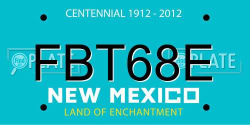FBT68E New Mexico License Plate