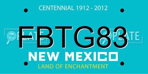 FBTG83 New Mexico License Plate