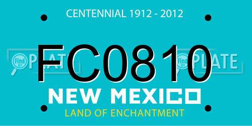 FC0810 New Mexico License Plate
