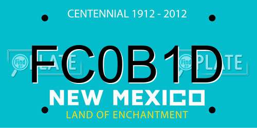 FC0B1D New Mexico License Plate