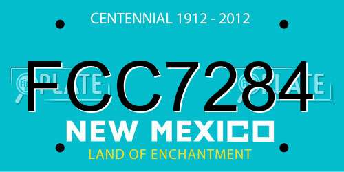 FCC7284 New Mexico License Plate