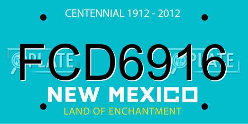 FCD6916 New Mexico License Plate