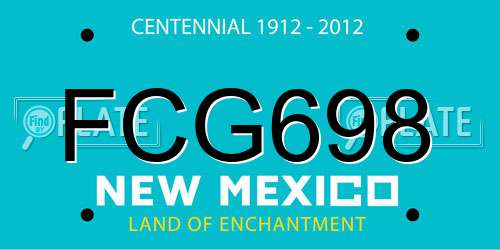 FCG698 New Mexico License Plate