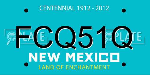 FCQ51Q New Mexico License Plate