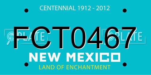 FCT0467 New Mexico License Plate