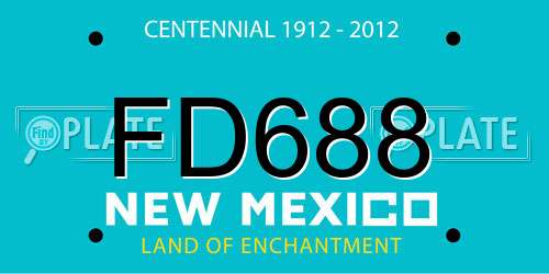 FD688 New Mexico License Plate