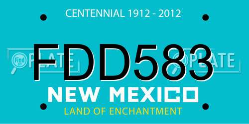 FDD583 New Mexico License Plate