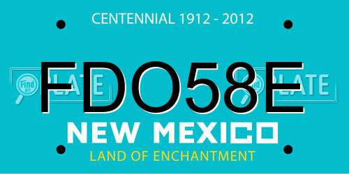 FDO58E New Mexico License Plate
