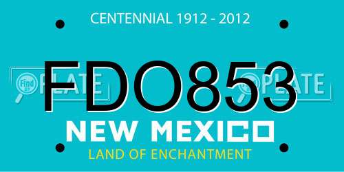 FDO853 New Mexico License Plate