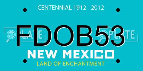 FDOB53 New Mexico License Plate