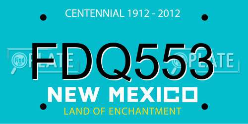 FDQ553 New Mexico License Plate