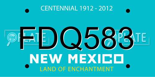 FDQ583 New Mexico License Plate