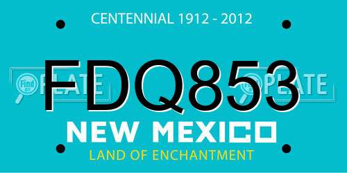 FDQ853 New Mexico License Plate