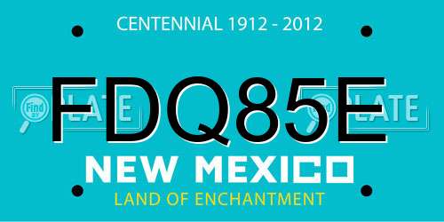 FDQ85E New Mexico License Plate