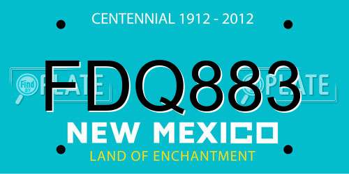 FDQ883 New Mexico License Plate