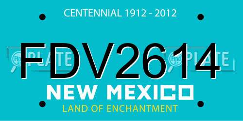 FDV2614 New Mexico License Plate