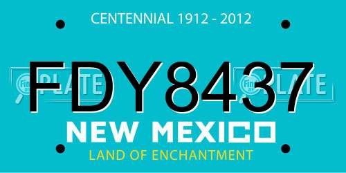 FDY8437 New Mexico License Plate