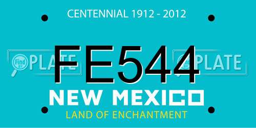 FE544 New Mexico License Plate