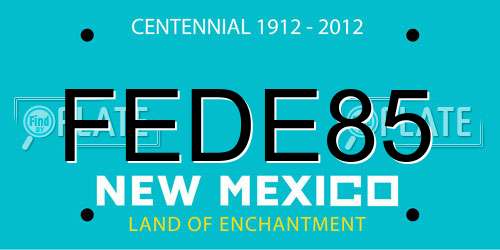 FEDE85 New Mexico License Plate