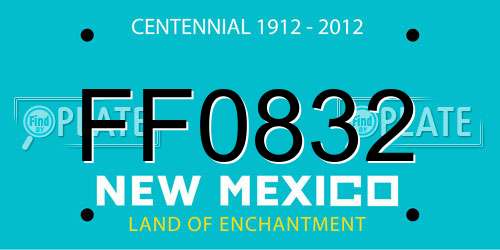 FF0832 New Mexico License Plate