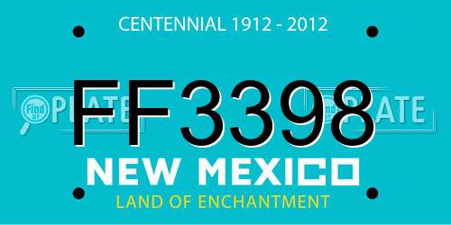 FF3398 New Mexico License Plate