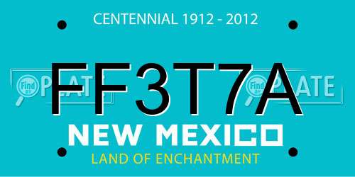 FF3T7A New Mexico License Plate