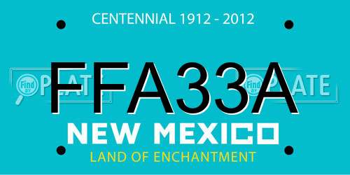 FFA33A New Mexico License Plate