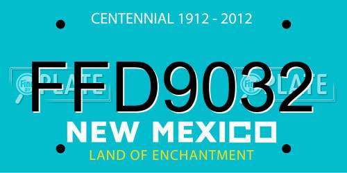 FFD9032 New Mexico License Plate
