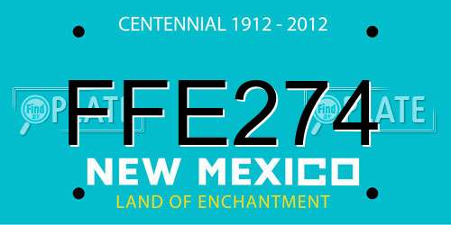 FFE274 New Mexico License Plate