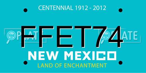FFET74 New Mexico License Plate
