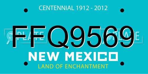 FFQ9569 New Mexico License Plate