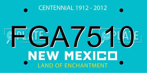 FGA7510 New Mexico License Plate