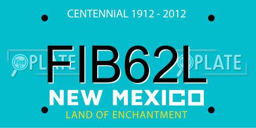 FIB62L New Mexico License Plate