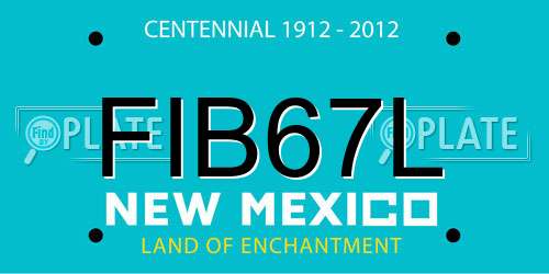 FIB67L New Mexico License Plate