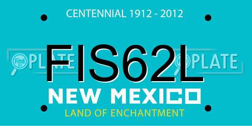 FIS62L New Mexico License Plate