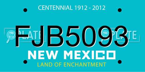 FJB5093 New Mexico License Plate