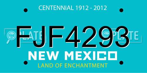 FJF4293 New Mexico License Plate