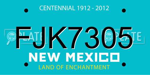 FJK7305 New Mexico License Plate