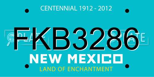 FKB3286 New Mexico License Plate