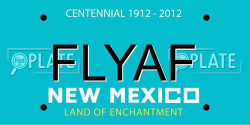 FLYAF New Mexico License Plate