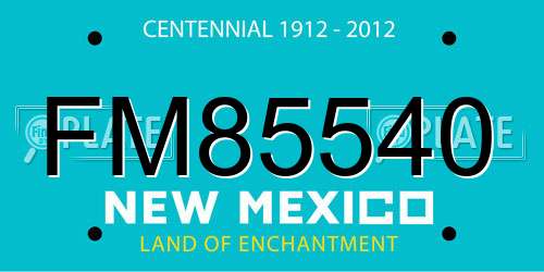 FM85540 New Mexico License Plate