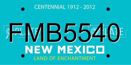 FMB5540 New Mexico License Plate