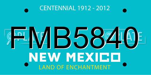 FMB5840 New Mexico License Plate