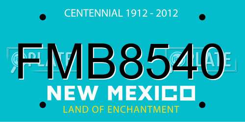 FMB8540 New Mexico License Plate