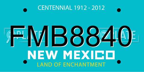 FMB8840 New Mexico License Plate