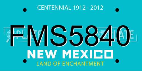 FMS5840 New Mexico License Plate